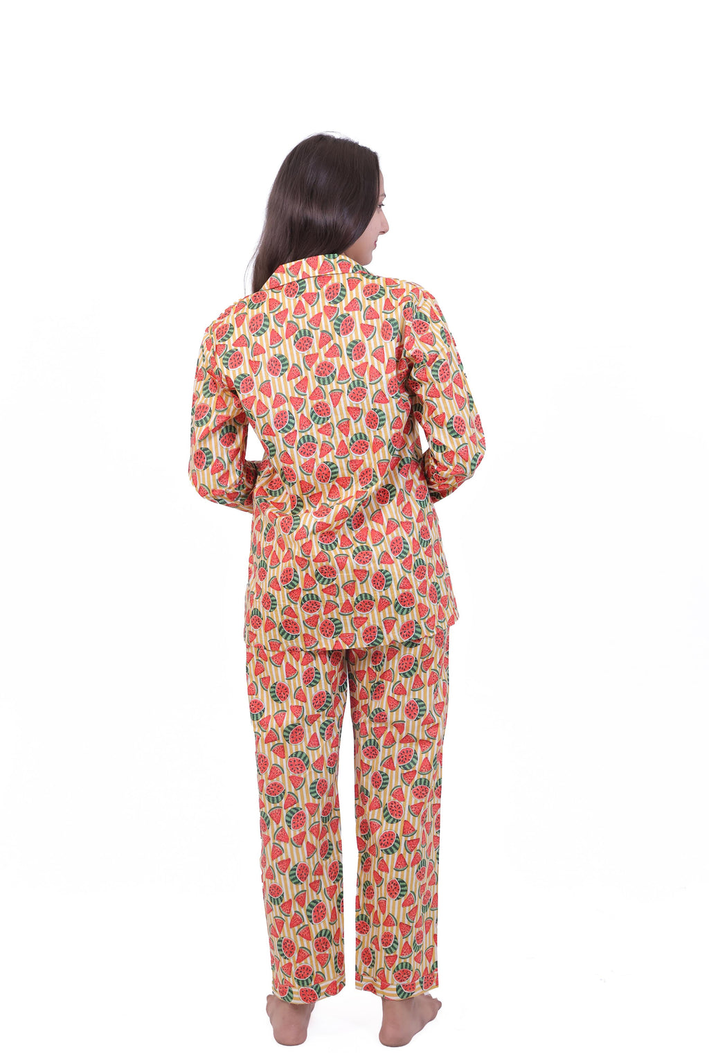 Watermelon Print Cotton Pajama Set