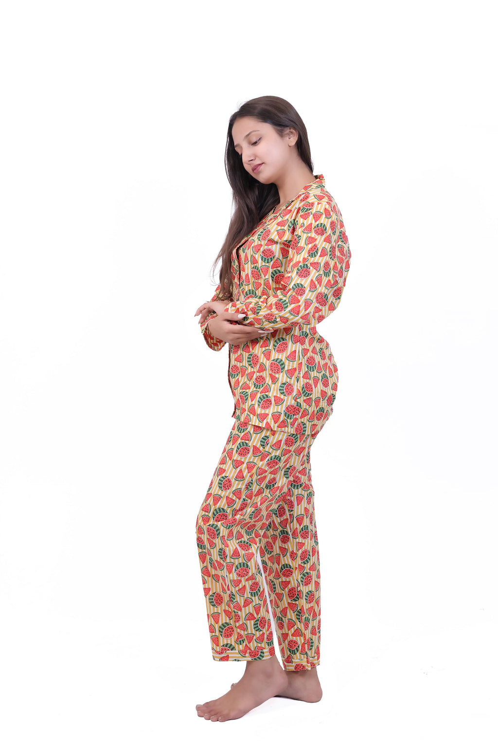 Watermelon Print Cotton Pajama Set