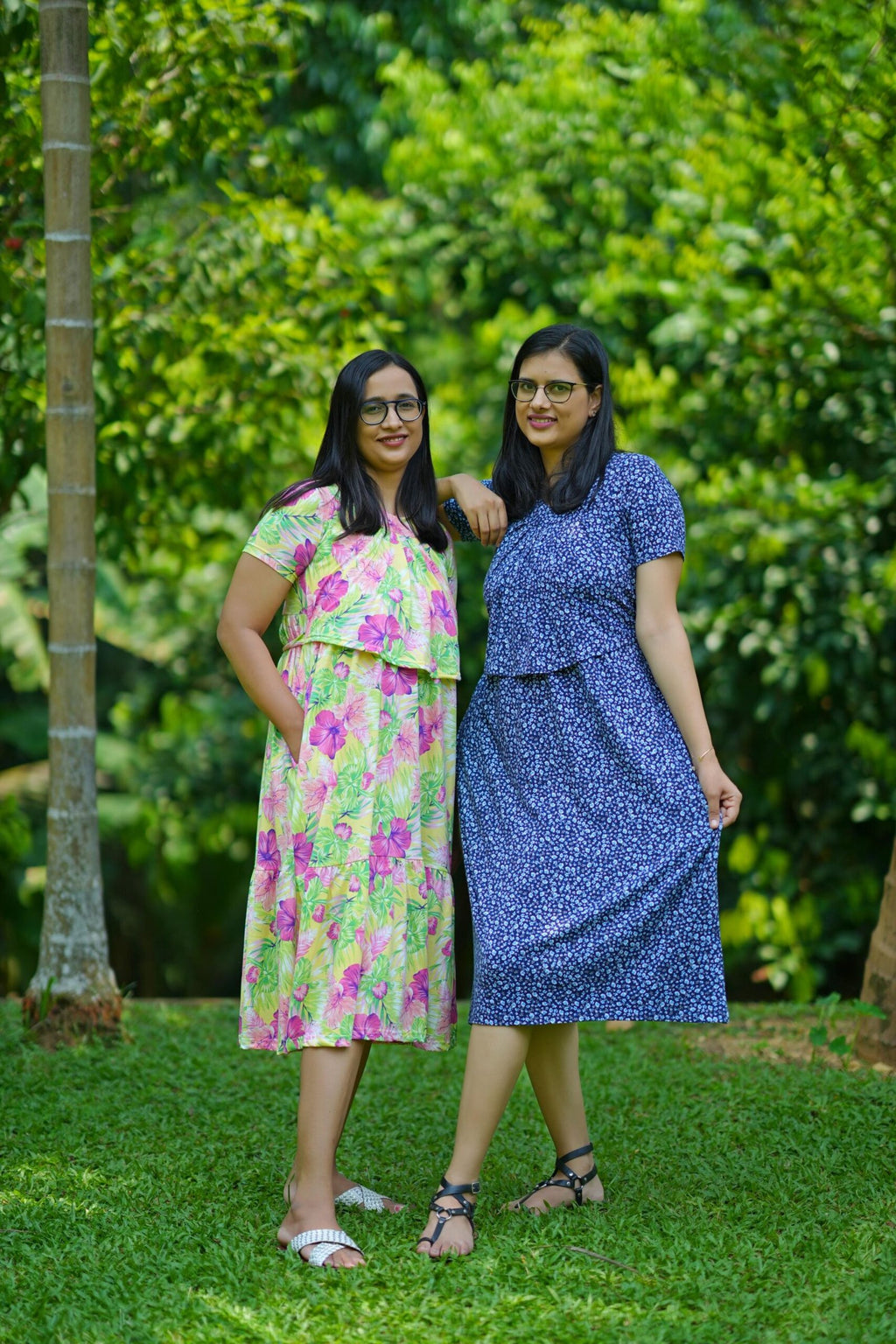 Soft Blue Cotton Comfy Maternity Dress