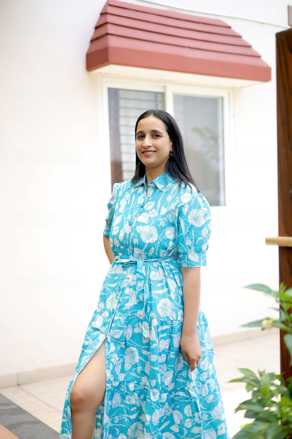 Aqua Bloom Tropical Elegance Maxi Dress