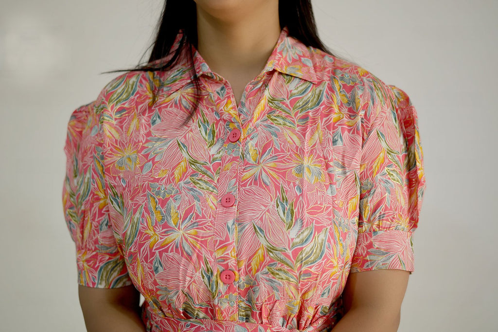 Rosy Whispers Floral Maxi Dress