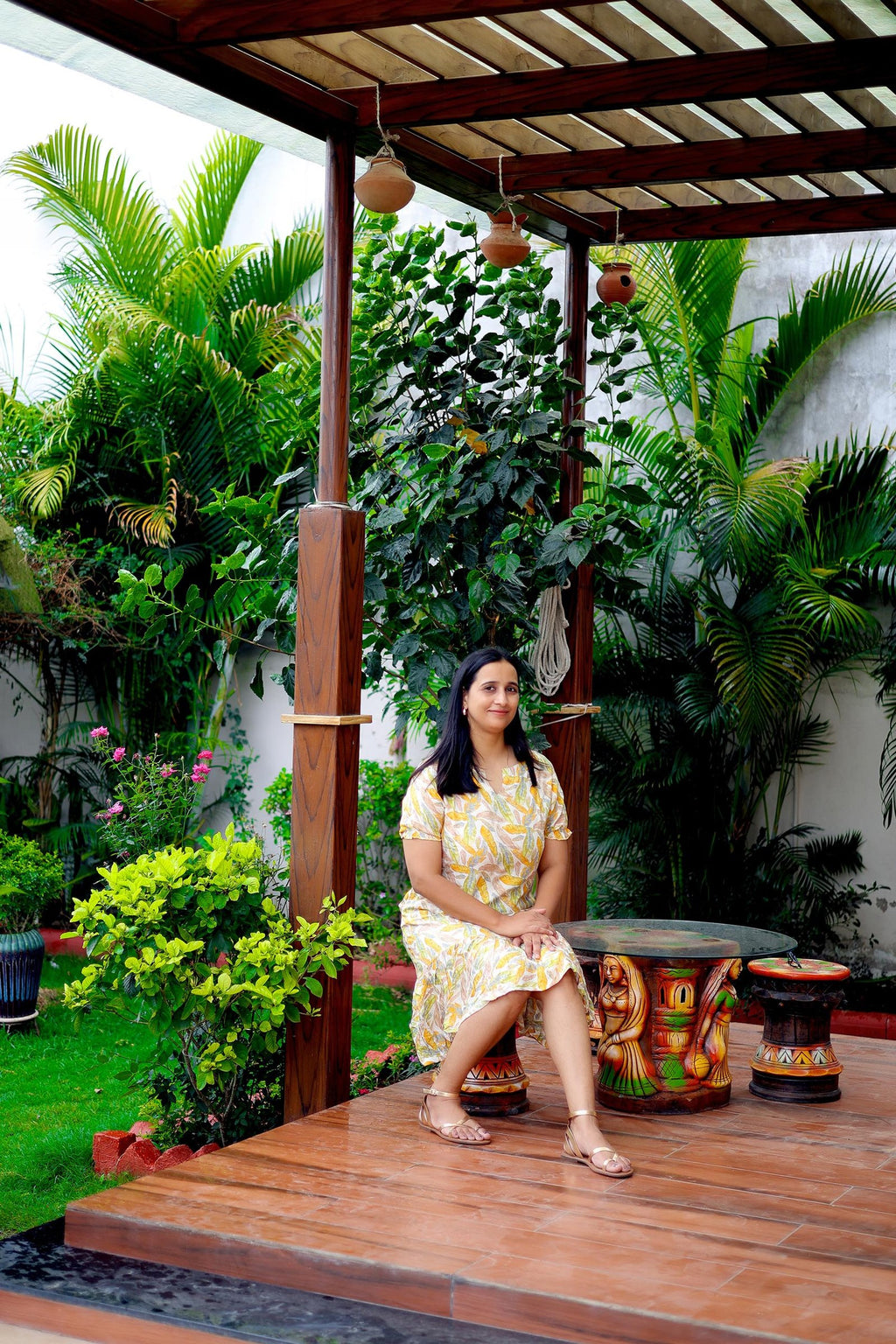 Lemon Leaf Breeze Flounce Dress