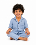 Classic Blue Muslin Kids Night Suit