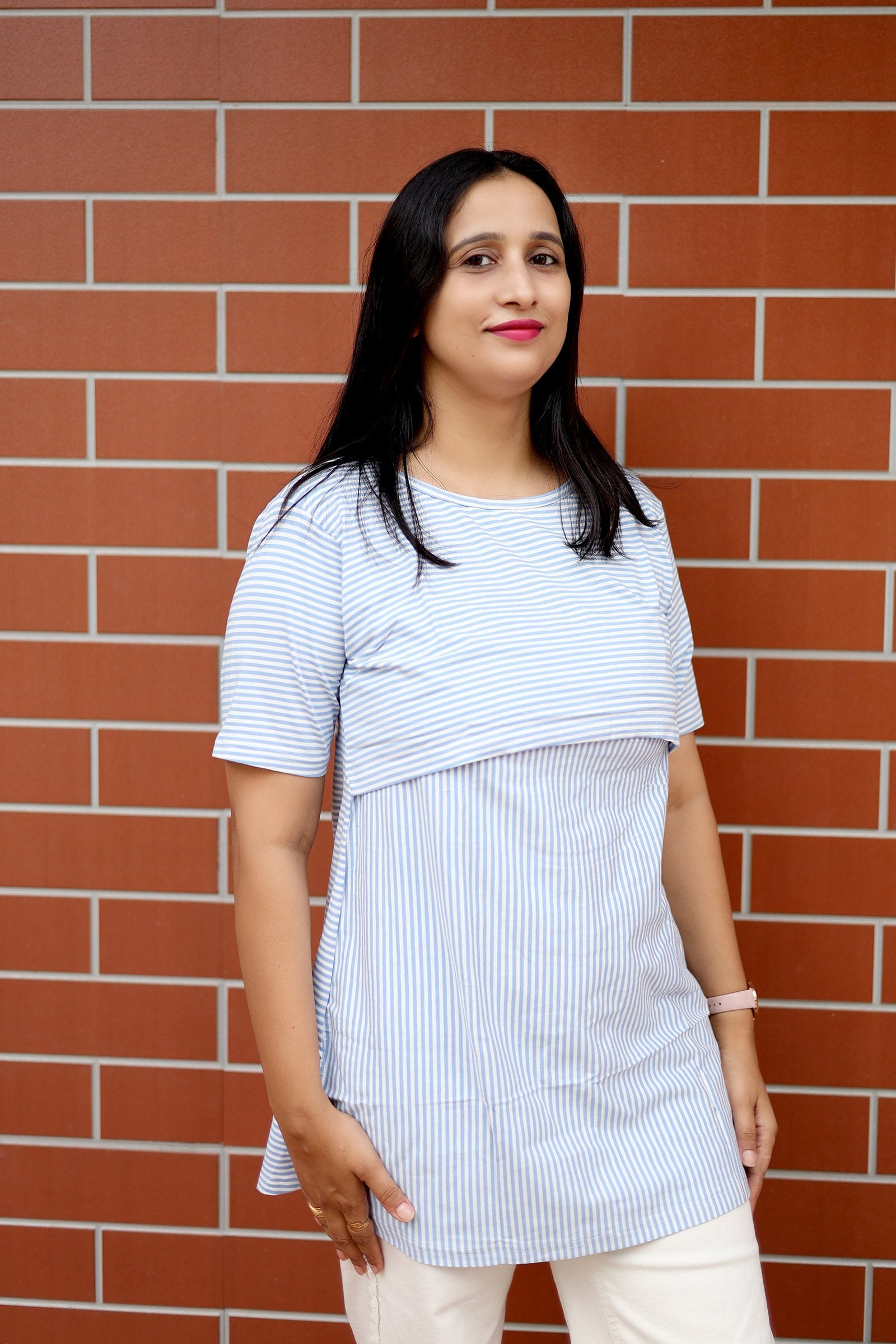 Ocean Breeze Nursing Blouse