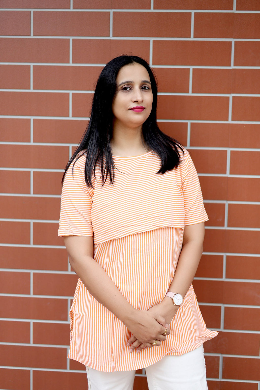 Peach Glow Nursing Blouse