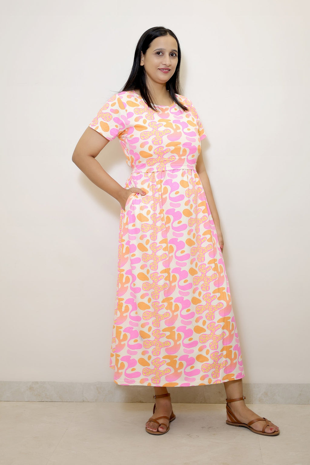 Sunset Bloom Nursing Maxi Dress