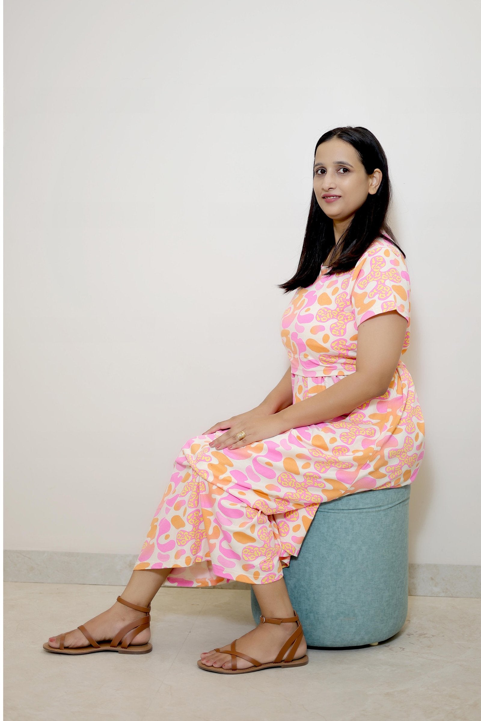 Sunset Bloom Nursing Maxi Dress