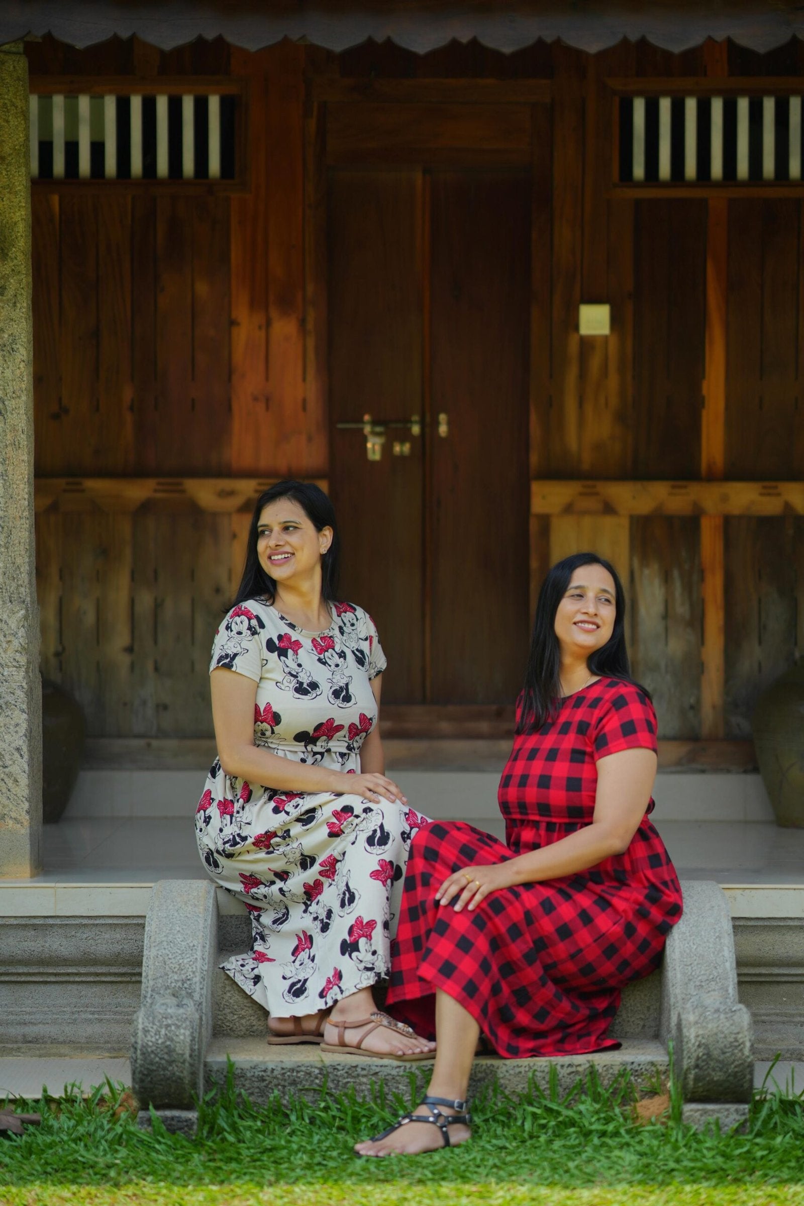 Ivory Minnie Mouse Cotton Maternity Dress