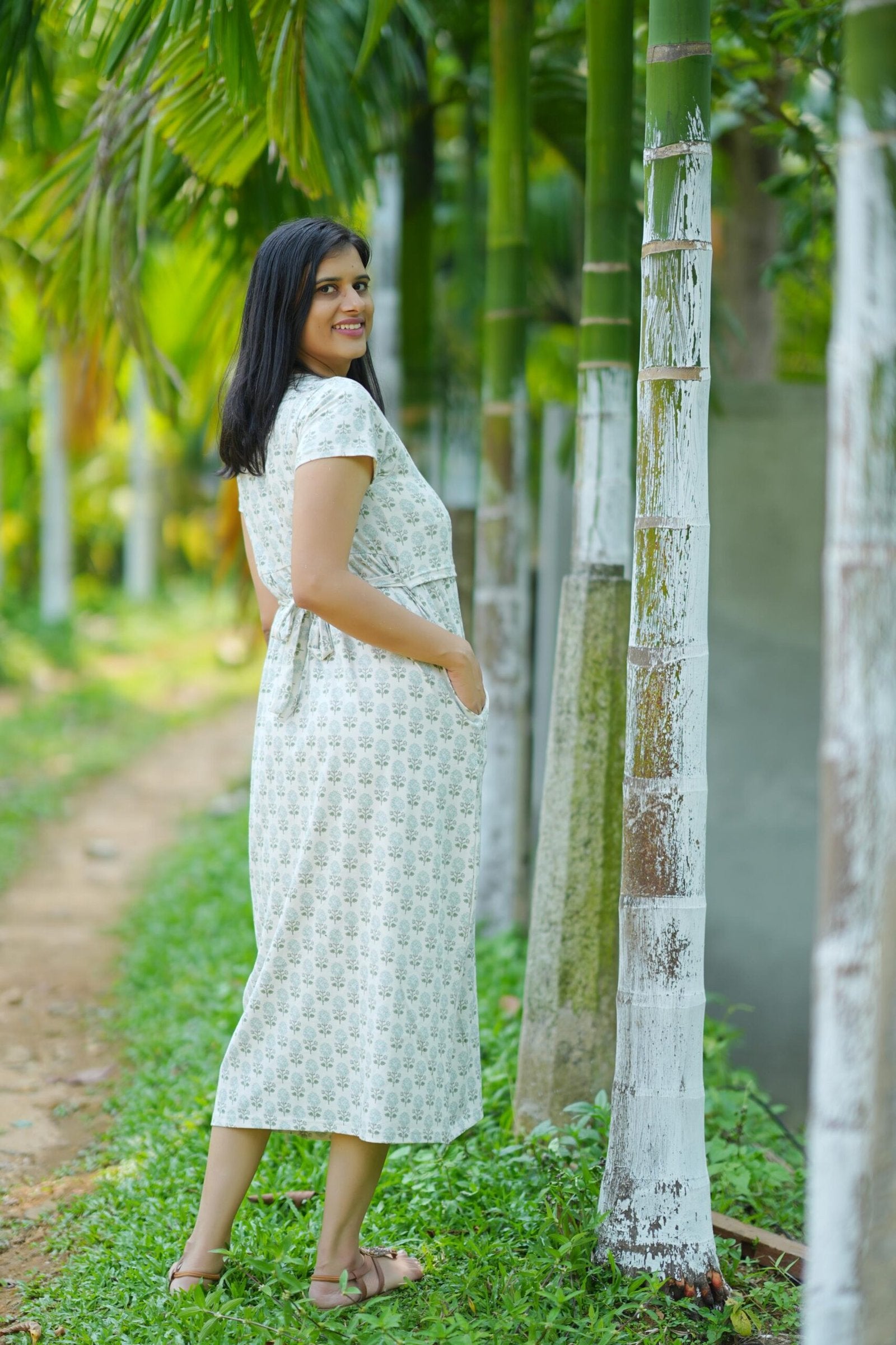 Floral Print Maternity & Nursing Dress