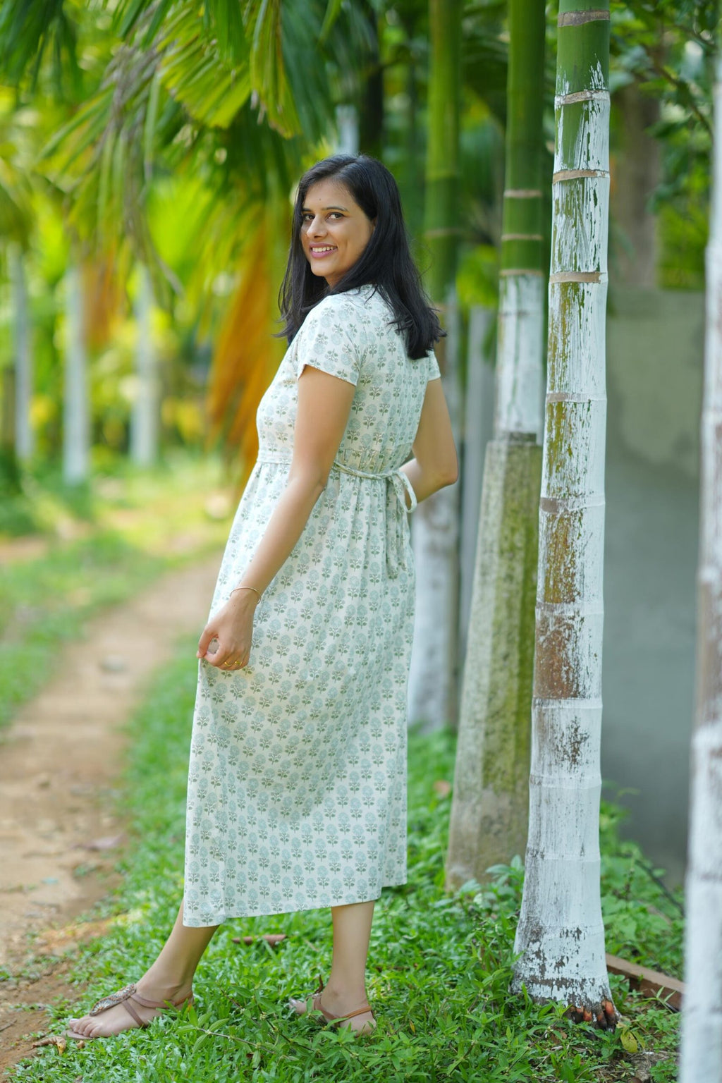 Floral Print Maternity & Nursing Dress