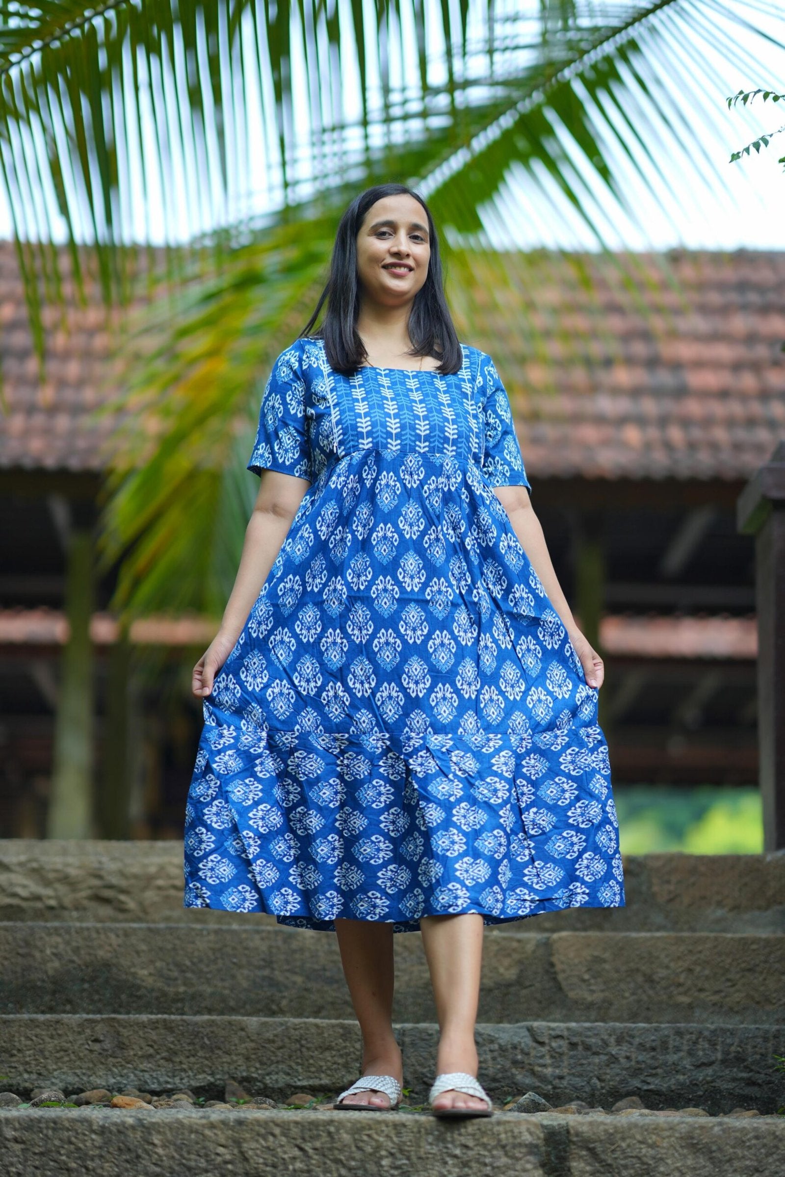 Indigo Breeze Maternity Dress