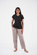 Black Floral Loungewear Set