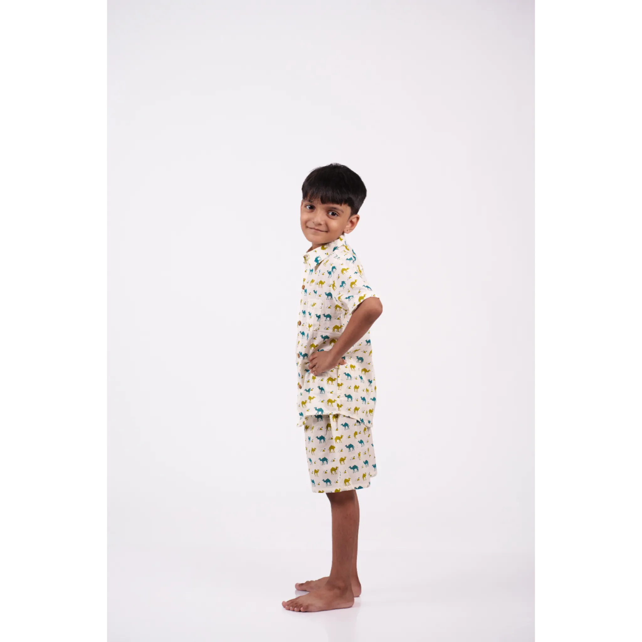 Camel Print Short Set