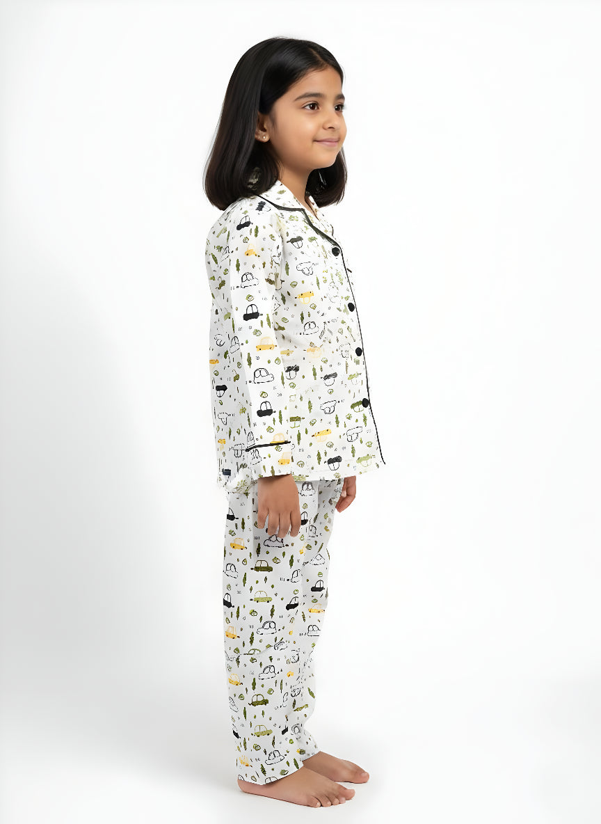 Car Print Cotton Night Set