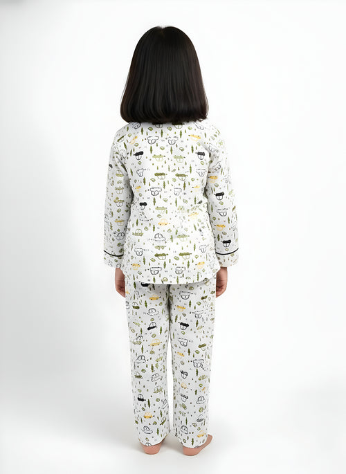 Car Print Cotton Night Set