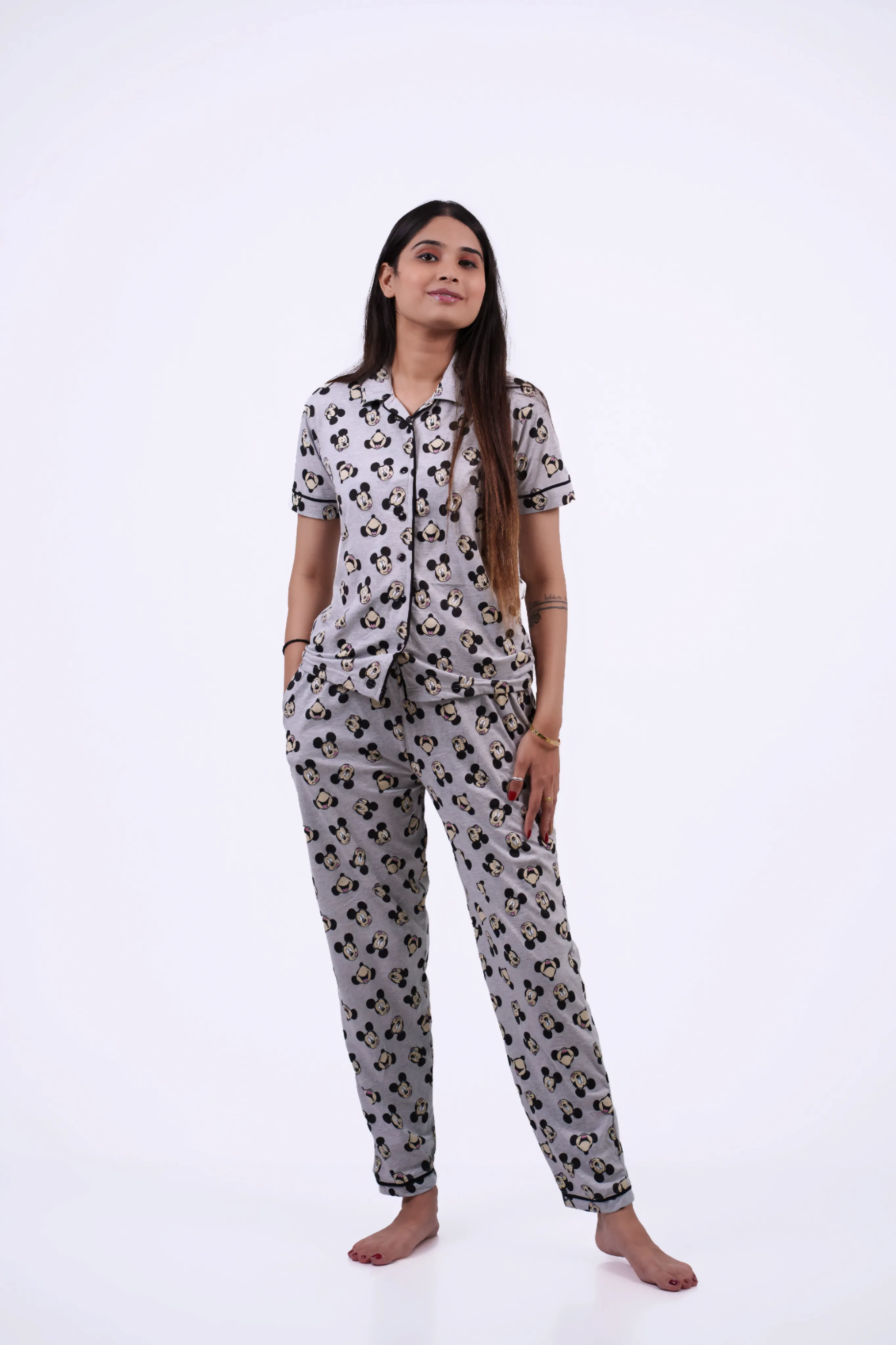 Cartoon Head Nightwear Set
