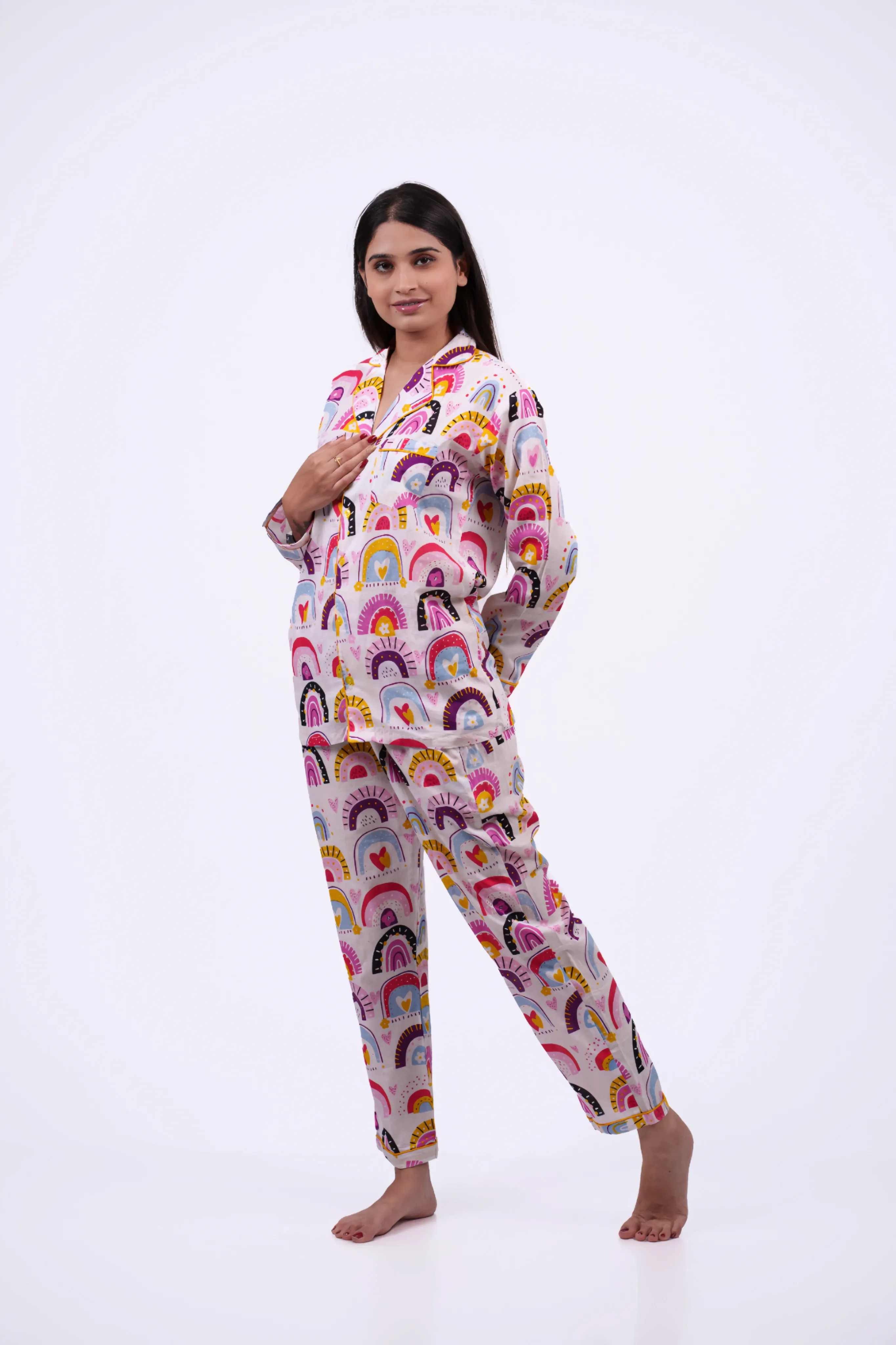 Cheerful Rainbow Nightwear Set