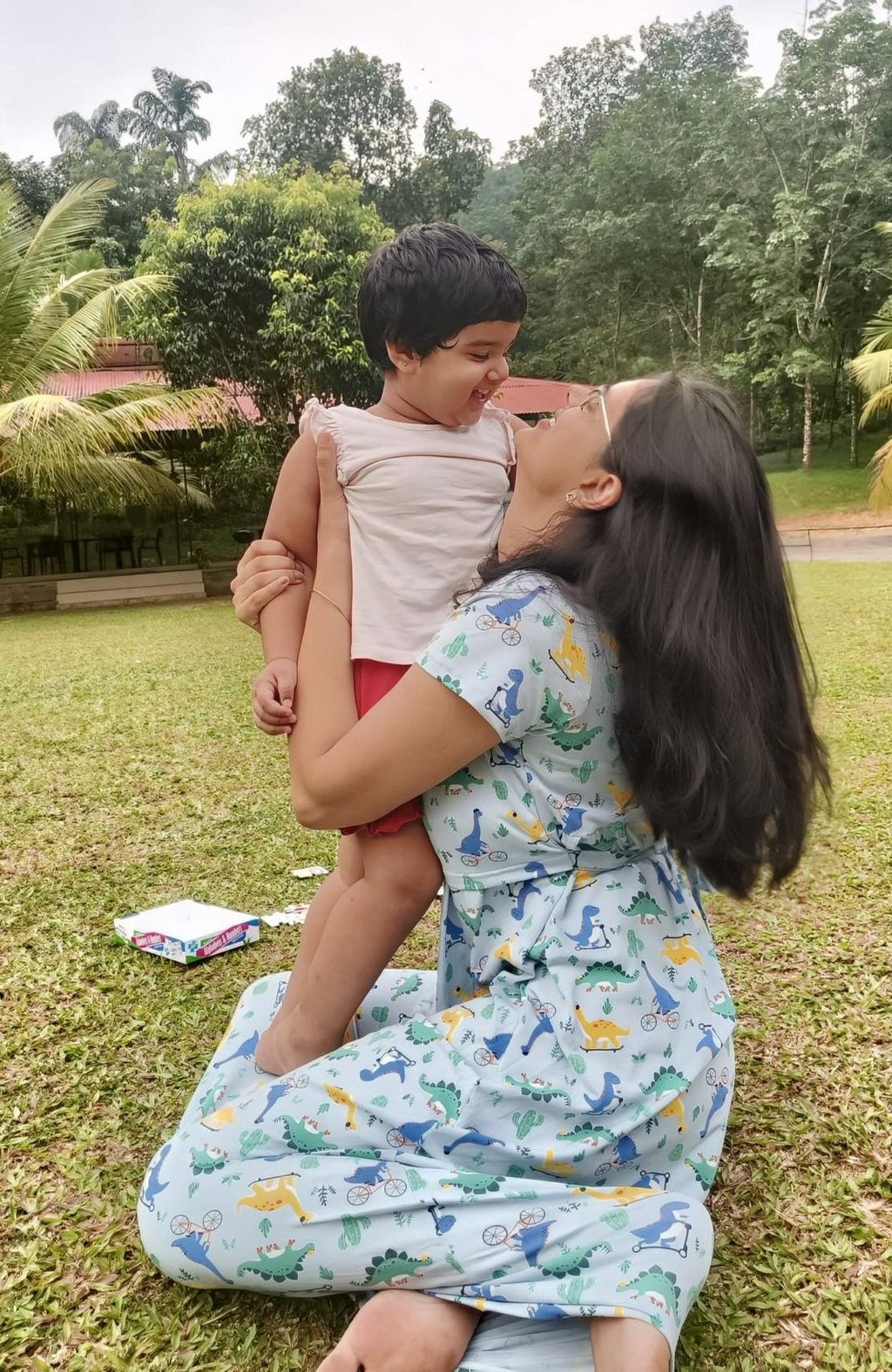 Dino Print Maternity & Nursing Dress