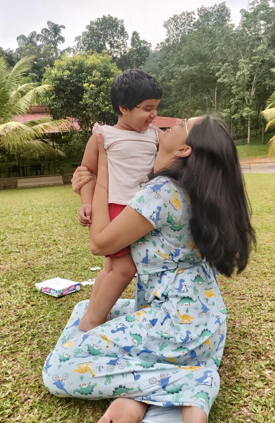 Dino Print Maternity & Nursing Dress