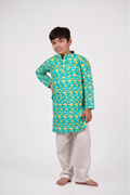 Fish Print Kurta Set