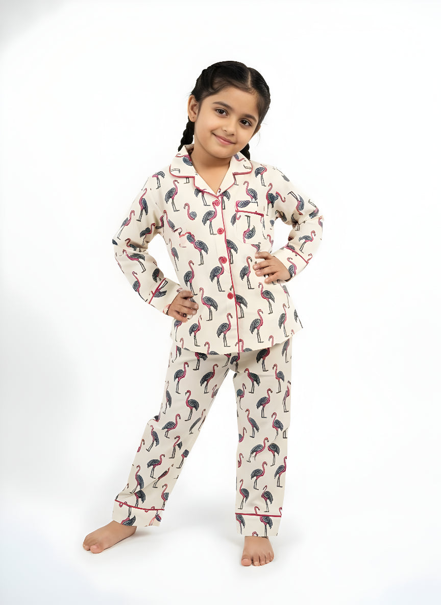 Flamingo Dreams Cotton Night Suit
