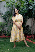 Golden Marigold Garden Maxi Dress