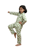 White & Green Crocodile Print