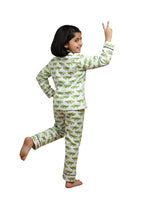 White & Green Crocodile Print