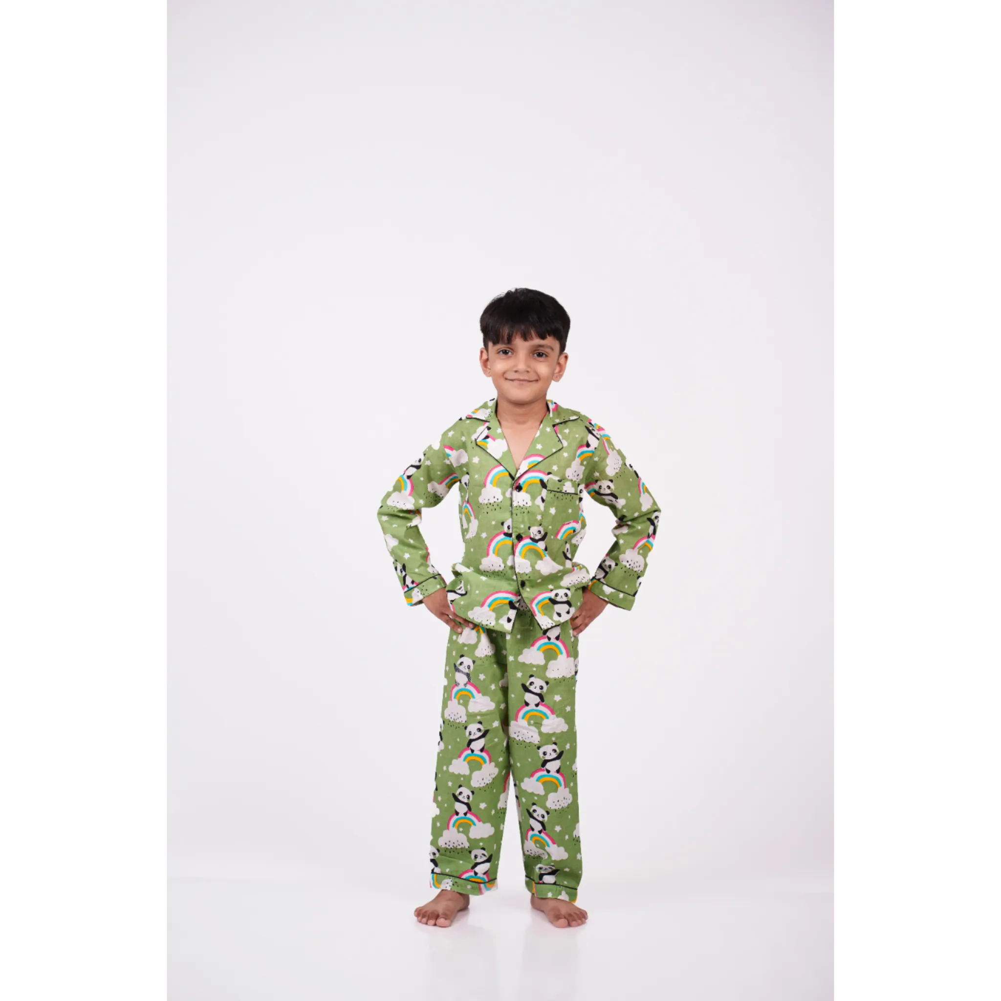 Green Panda Rainbow Nightwear