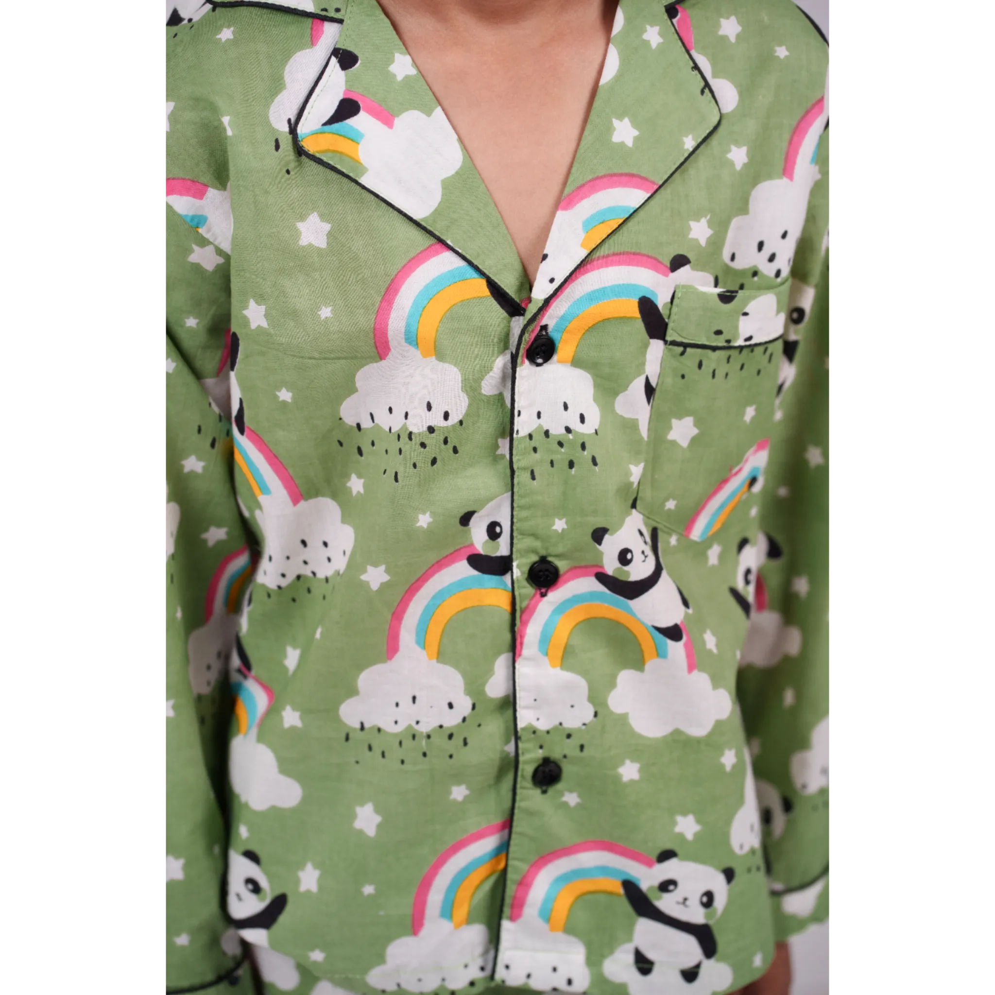 Green Panda Rainbow Nightwear