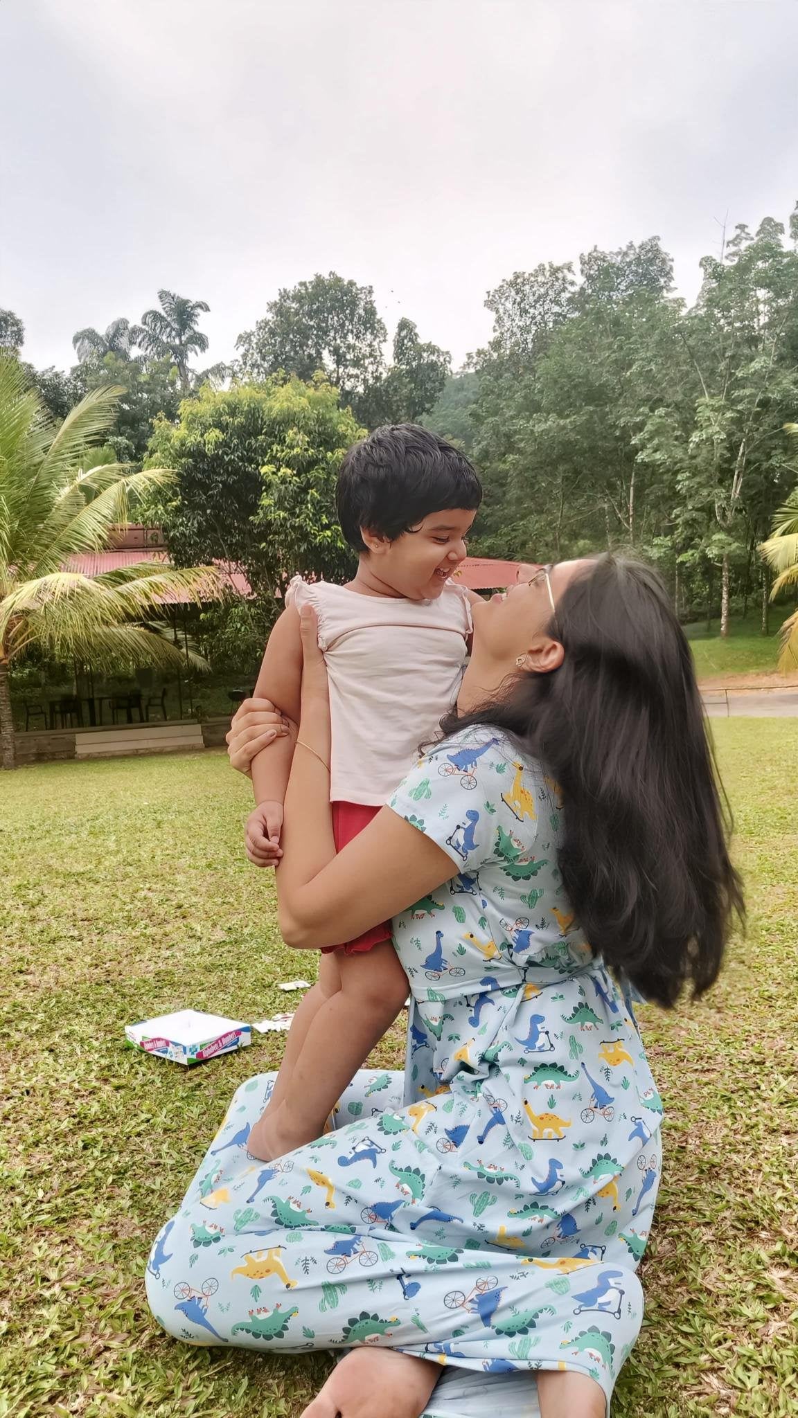 Dino Print Maternity & Nursing Dress