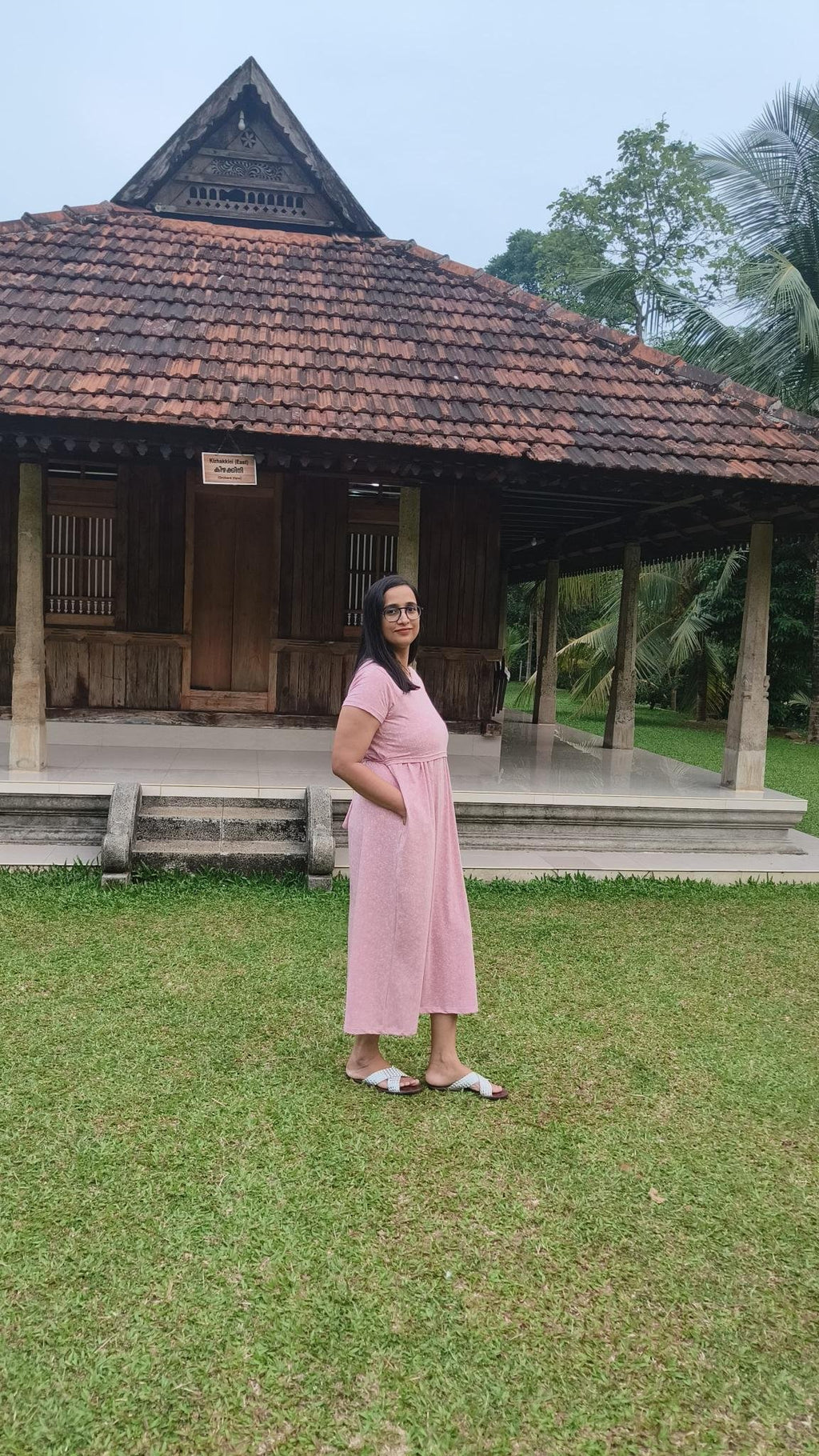 Soft Stretch Blush Bloom Maternity Lounge Dress