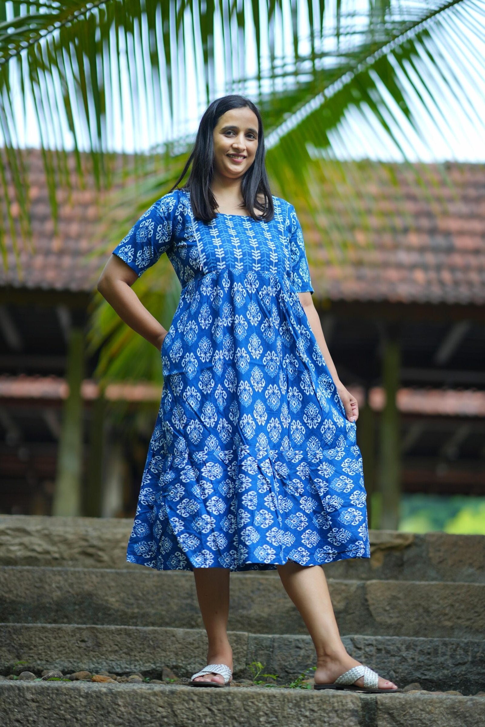 Indigo Breeze Maternity Dress