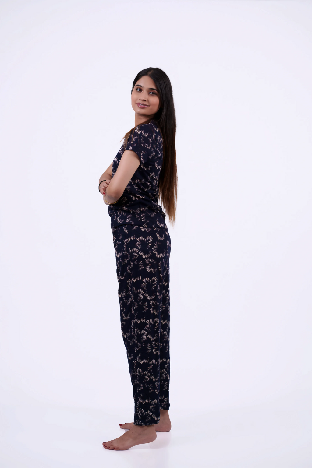 Navy Floral Loungewear Set
