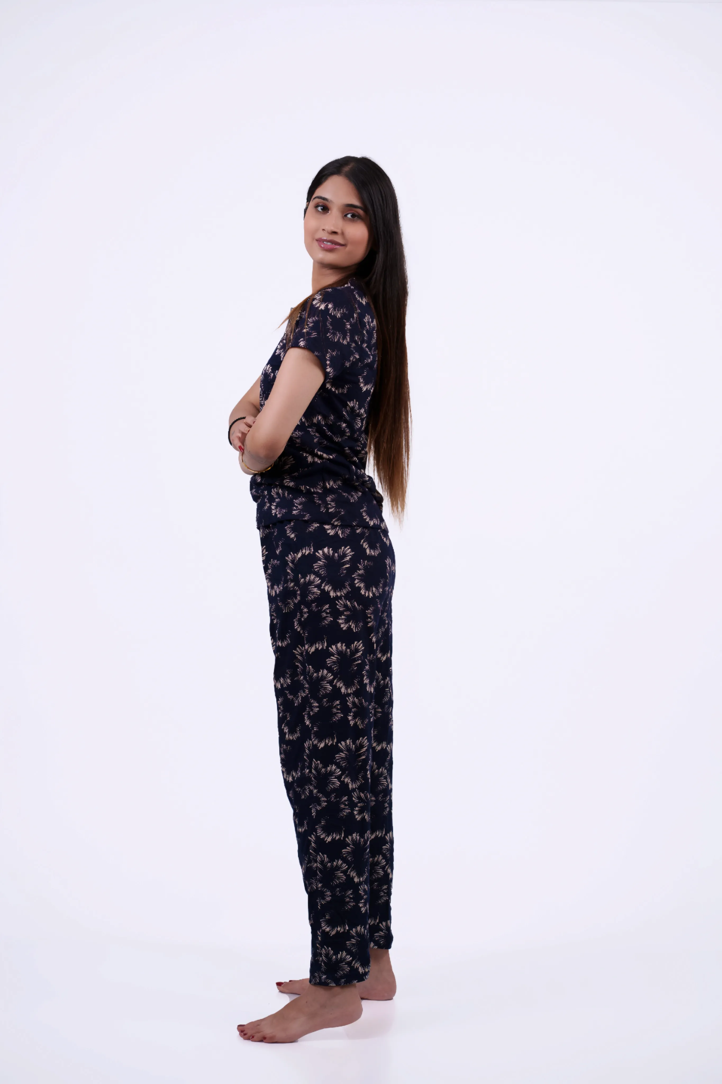 Navy Floral Loungewear Set