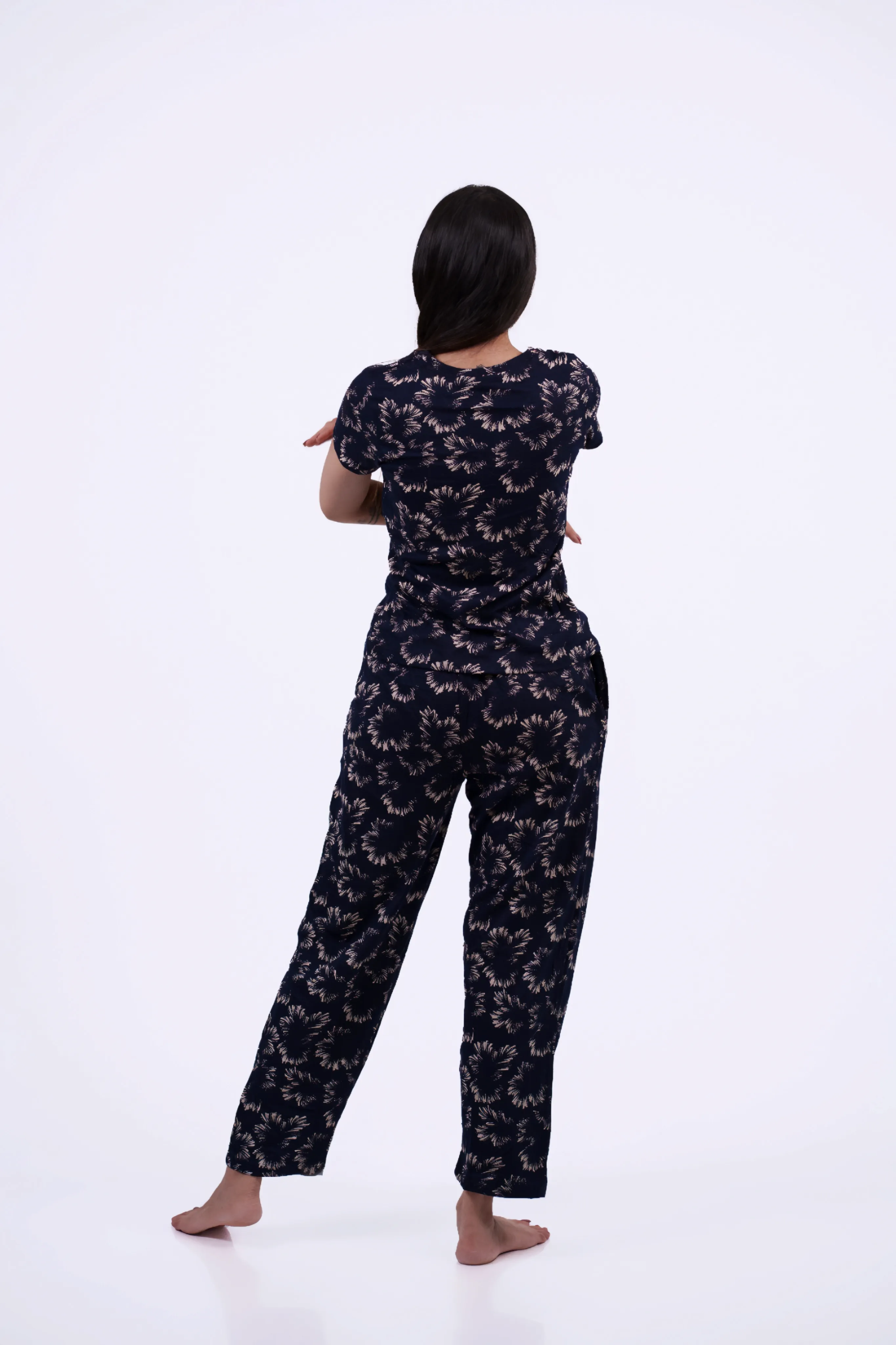 Navy Floral Loungewear Set