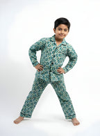 Owl Print Cotton Night Suit