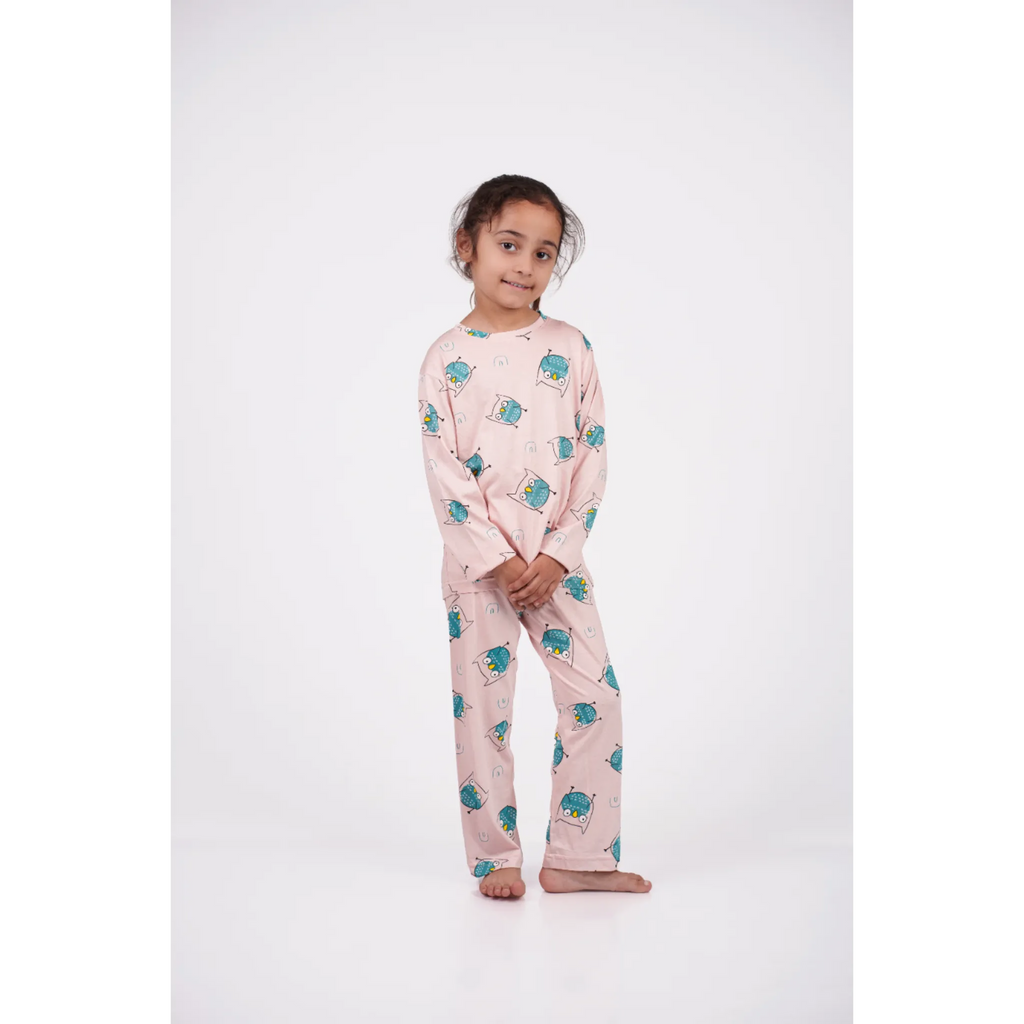 Pink Owl Print Nightwear