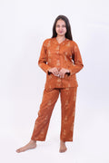 Rust Orange Tribal Print Cotton Pajama Set