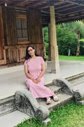 Soft Stretch Blush Bloom Maternity Lounge Dress