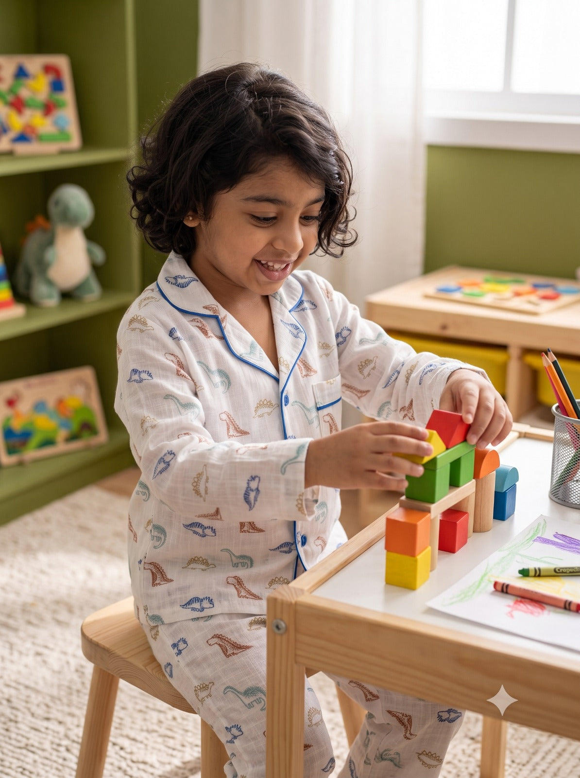 Dino Dreams Kids Cotton Night Suit