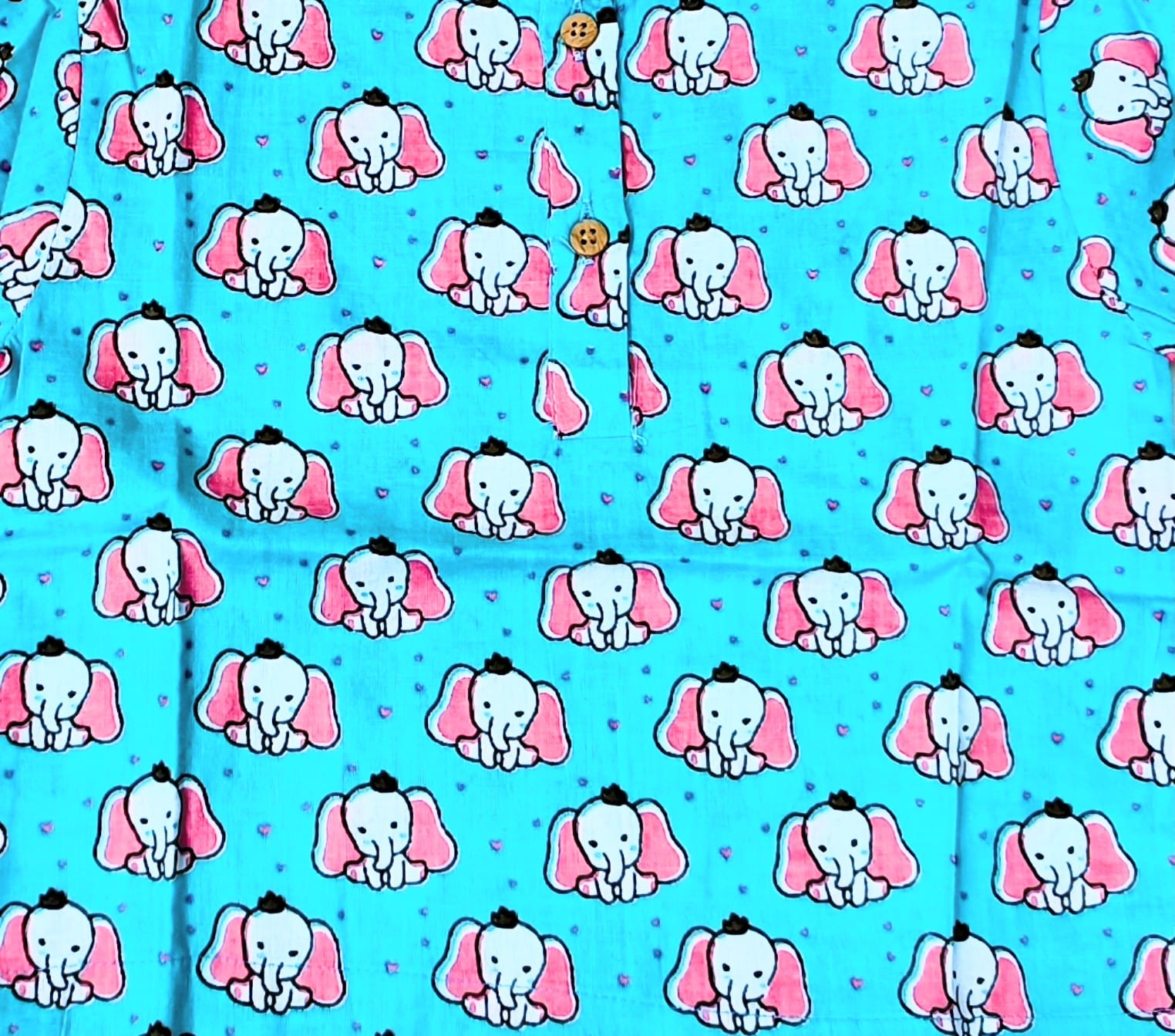 Cute Elephant Print Cotton Night Suit