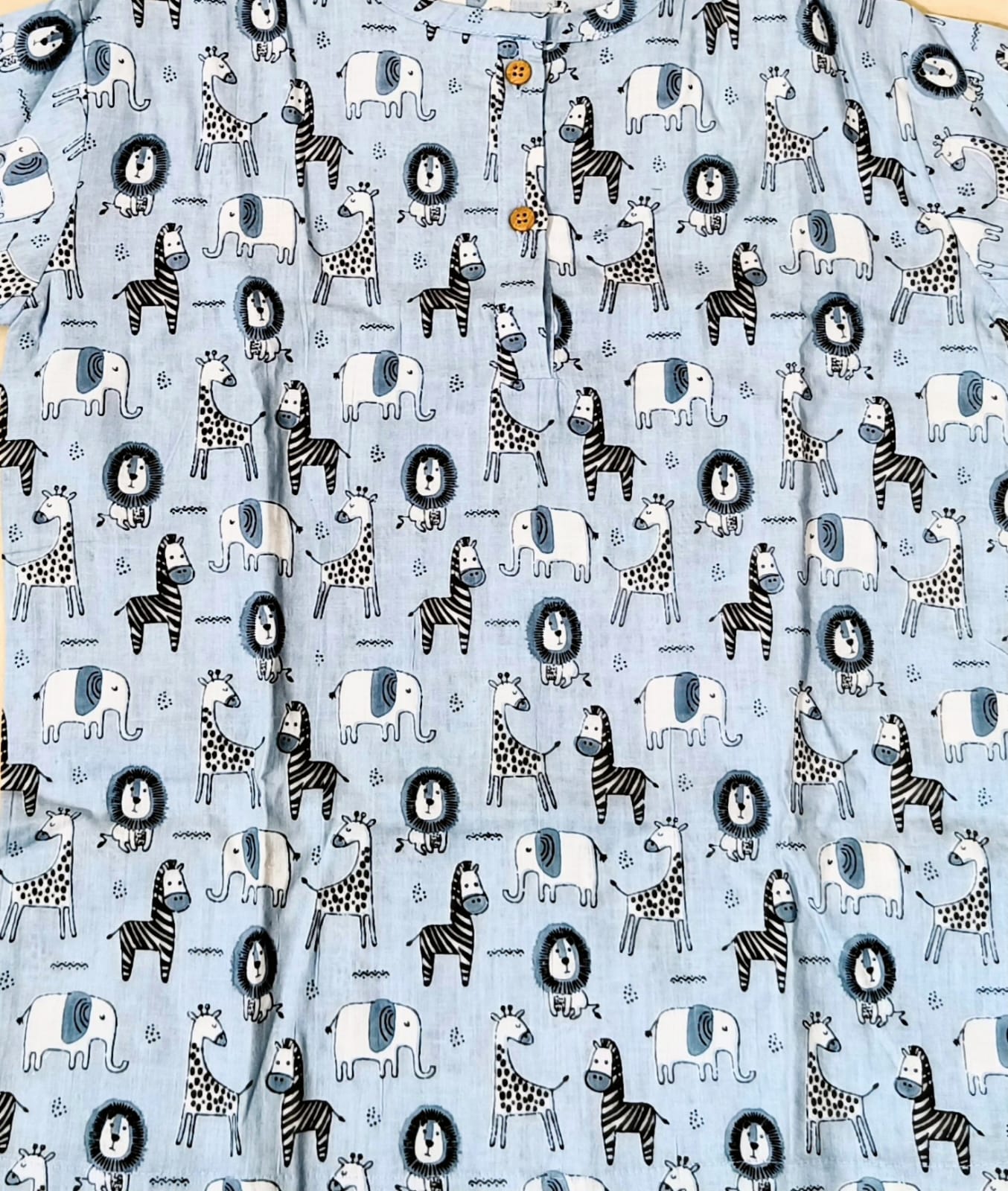 Blue Jungle Animal Print