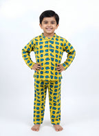 Yellow & Blue Elephant Print