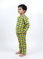 Yellow & Blue Elephant Print