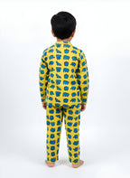 Yellow & Blue Elephant Print