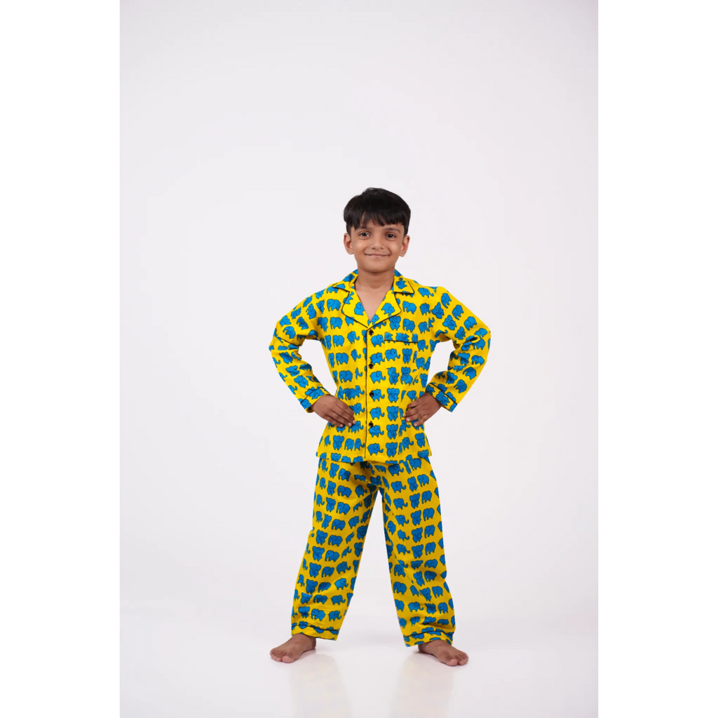 Yellow Elephant Pajama Set