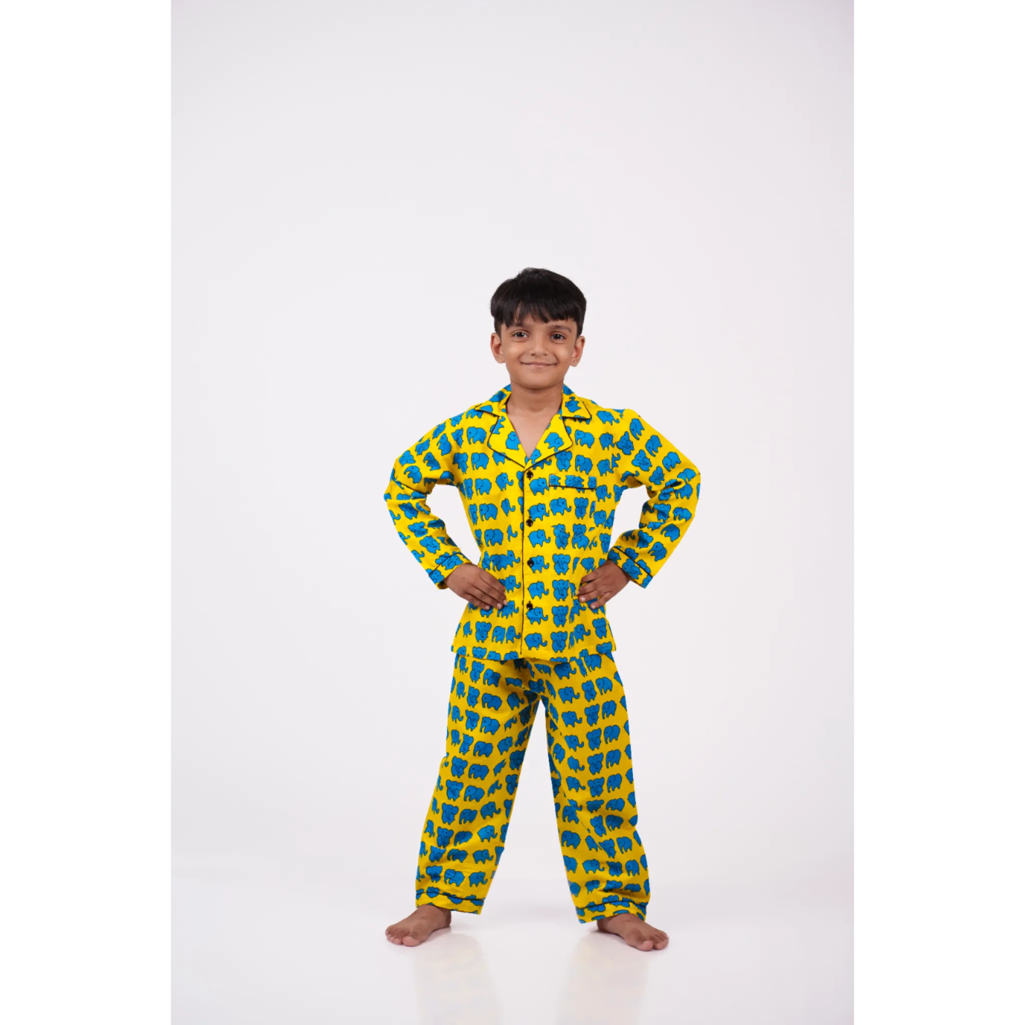 Yellow Elephant Pajama Set