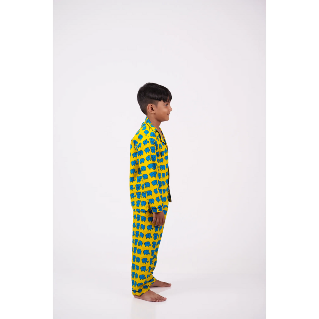 Yellow Elephant Pajama Set