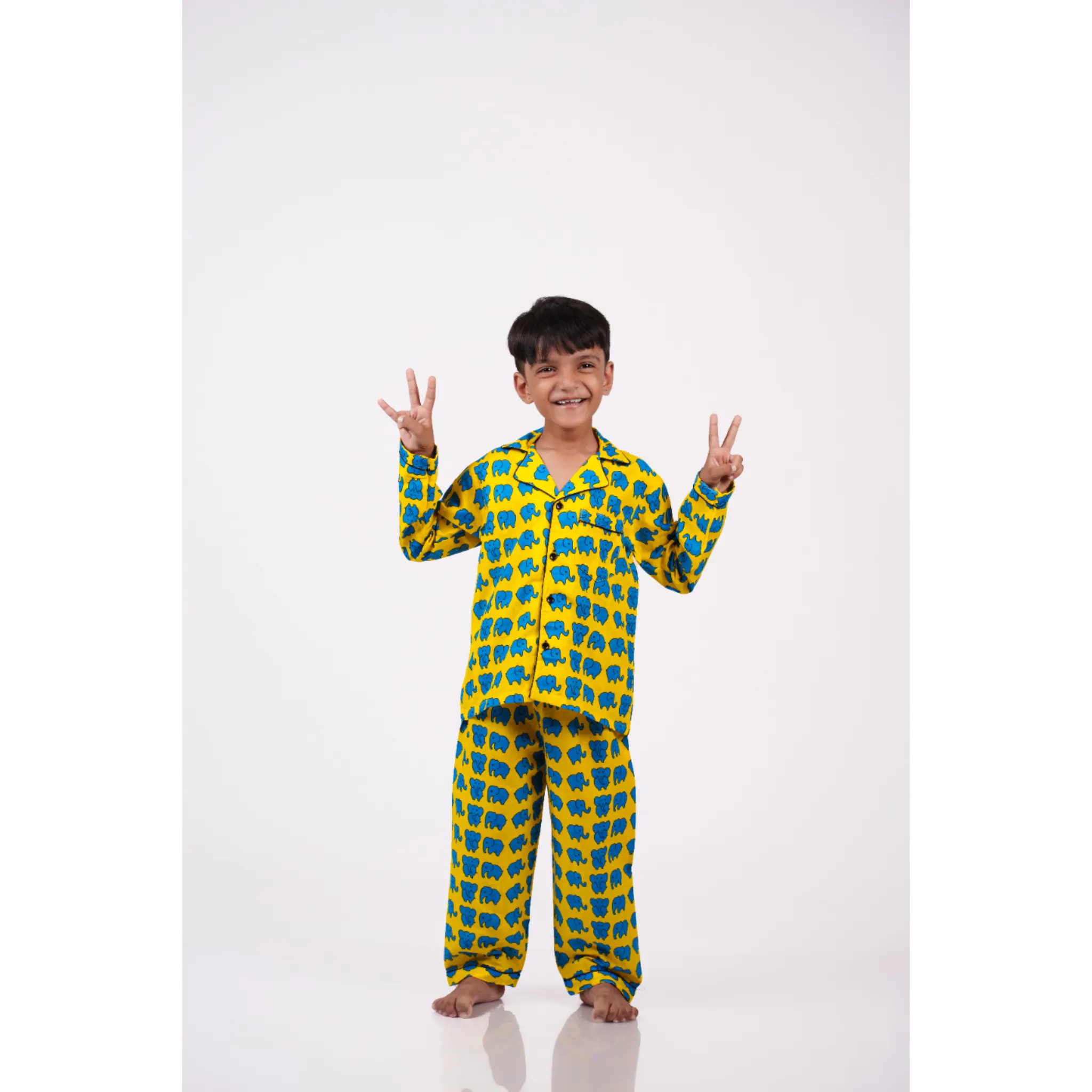 Yellow Elephant Pajama Set